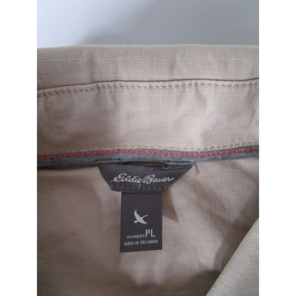 Eddie Bauer Jacket Petites PL Khaki Button Up Pockets Outdoor Preppy - Picture 9 of 10